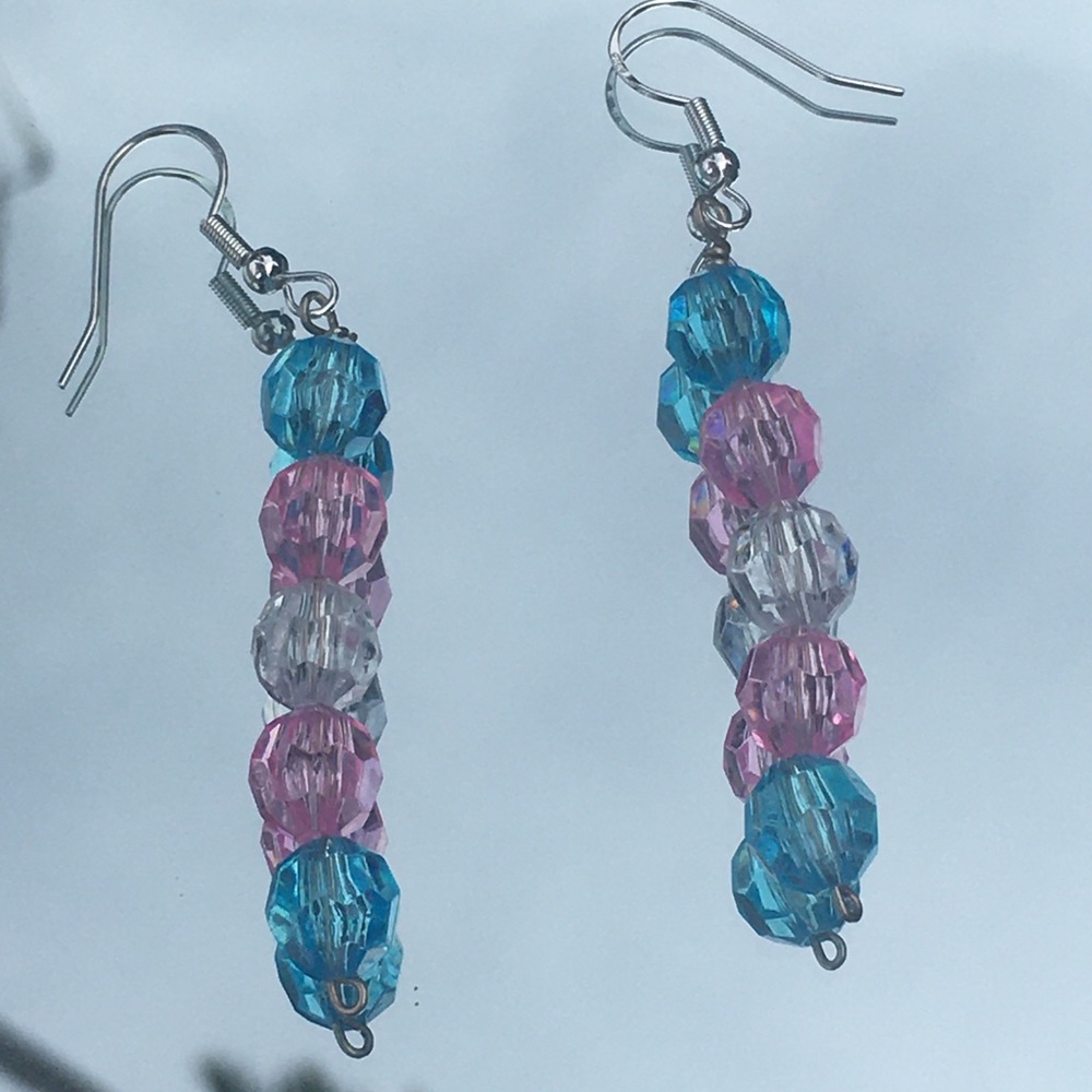 transgender flag earrings